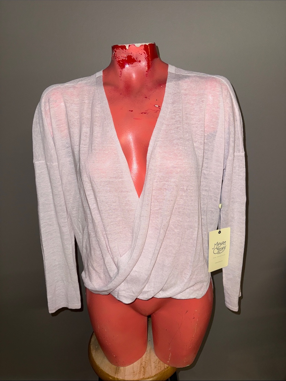 NWT Margaret O'Leary - Wrap linen blend pullover sweater